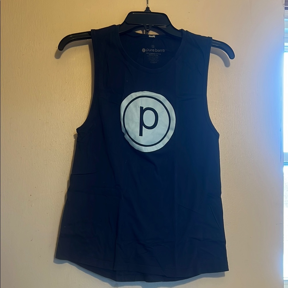 Pure Barre Circle P Navy Muscle Tank Top Size Small